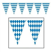 GERM 17" Oktoberfest Durable Plastic blue and white Pennant Banner Decoration