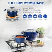 Granitestone 6 Pc Pots and Pans Set Non Stick, 1.5Qt, 3Qt, 5Qt Nesting Pots Set for Cooking with Induction Cookware Set, Space Saving, Non Toxic, Dishwasher Safe