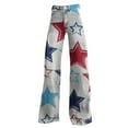 thumbnail image 4 of QIJUNTUO Women's Independence Day Wide Leg Palazzo Pants With Elastic Waist & Patriotic Print Summer Casual Lounge Wear, 4 of 4
