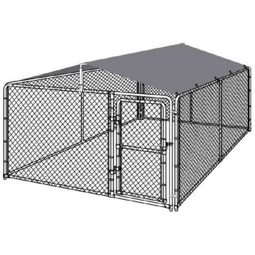 ALEKO® Full Steel Chain Link Dividable Dog Kennel Roof Frame 13 x 7.5 Feet Galvanized Finish