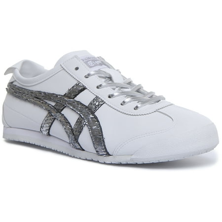 

Onitsuka Tiger Mexico 66 Women s Leather Lace Up Casual Sneakers In White Silver Size 9