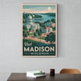 thumbnail image 6 of Wisconsin State Capitol Classic Poster Retro Madison Cityscape with Lakeside Views Canvas Poster, 6 of 8