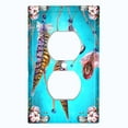 thumbnail image 2 of Metal Light Switch Plate Cover Beaded Feather Flower Strings Teal DRM013, 2 of 14
