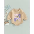 thumbnail image 2 of Bagilaanoe Newborn Baby Girl Oversized Romper Sweatshirt Long Sleeve Bodysuits Letter Embroidery Pullover 6M 12M 18M 24M Infant Casual Tee Tops, 2 of 7