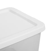 Sterilite Small Storage Bin, 20 Quart Clear Plastic Storage Container with Snap-On Lid, White, 8 Pack