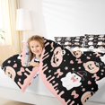thumbnail image 3 of Homewish Sweet Halloween Cartoon Ghost Queen Comforter Set,Pink Pumpkin Bow Print Comforter Sets Queen,Halloween Reversible,3 Pieces,1 Comforter and 2 Pillowcases, 3 of 7