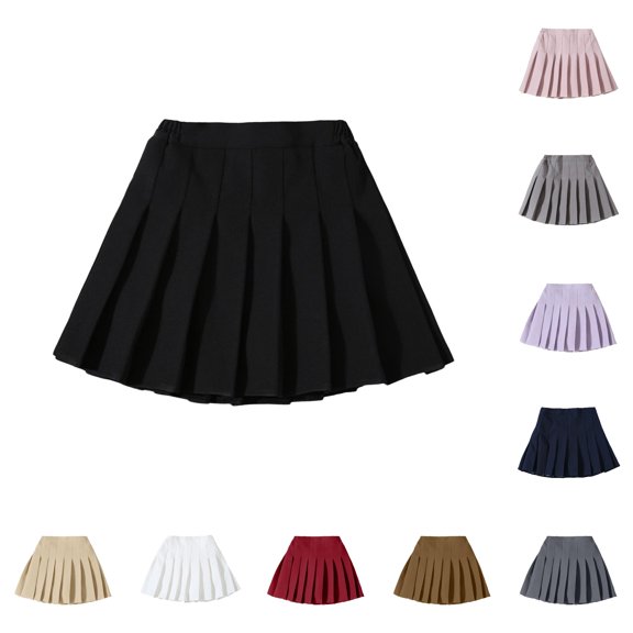 XAOFW Kids Back To School Skirts For Girls Fashion High Waist Pleated Slim Tennis Skirt Casual Uniform Skirts For Girls Trendy Skirts 3-4 Years