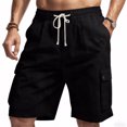 thumbnail image 2 of WTOBBY Men's Summer Loose Fit Cargo Shorts with Multiple Pockets, Casual Sports Beach Pants for Outdoor Adventures and Daily Wear ,Black L, 2 of 5