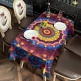 thumbnail image 2 of Colorful Tie Dye Luminous Mandala Pattern Rectangle Tablecloth 60"x120",Waterproof Polyester Rectangle Table Cloth, Wipeable Spillproof Polyester Tablecloth for Dining, Camping, Indoor and Outdoor, 2 of 6