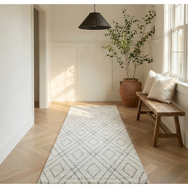 Rug Branch Casa Abstract Indoor Area Rug, Beige Grey, Boho - Entryway, Hallway, Bathroom, and Kitchen