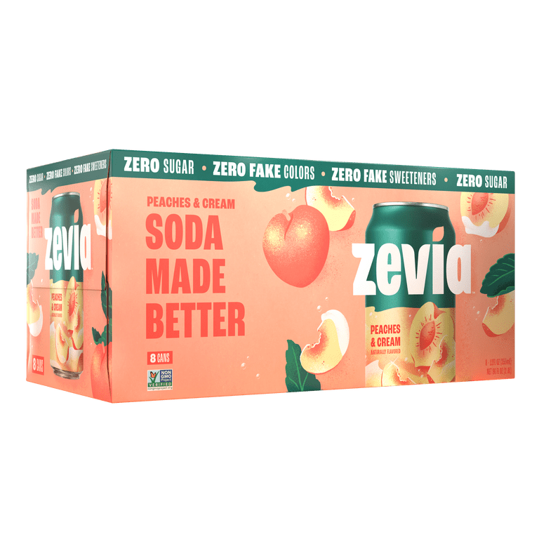 Zevia Peaches and Cream Soda, 12 fl oz, 8 Pack Cans photo 6
