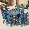 thumbnail image 7 of SERWALL 10-Piece Outdoor Swivel Bar Set with Table, 8 HDPE Swivel Bar Chairs & 2 Bar Tables, All-Weather Patio Barstool Furniture, Blue, 7 of 7