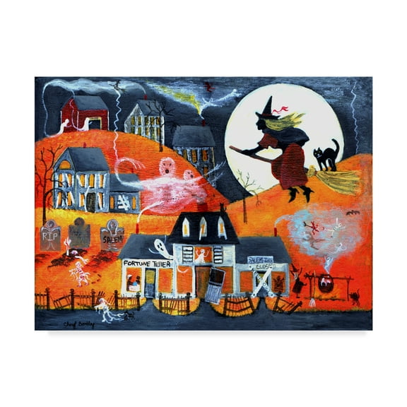 Trademark Fine Art 'All Hallows Eve Halloween Witch' Canvas Art by Cheryl Bartley