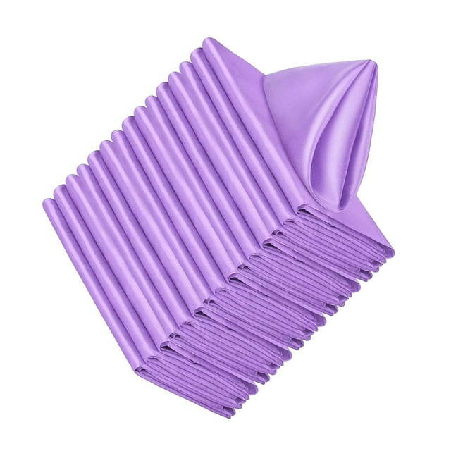 Advancent Servilletas de de poliéster de 20 piezas para una experiencia gastronómica lujosa, servilletas de tela cuadradas Kits de decoración para fiestas Violeta
