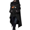 thumbnail image 1 of Mujeres Casual Manga Larga Suelta Impreso Medio Y Largo Tops Mujer Blusa Sudaderas Con Capucha Pompotops FGAJ17394, 1 of 5