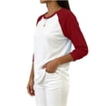 thumbnail image 6 of CHGBMOK Women's Color Block Pullover Top Casual Crew Neck Long Sleeve Tunic Blouse Lightweight Loose Fit Shirts, 6 of 6