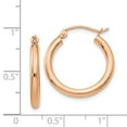 thumbnail image 4 of Primal Gold 14K Rose Gold 2.5mm Lightweight Tube Hoop Earrings, 4 of 4