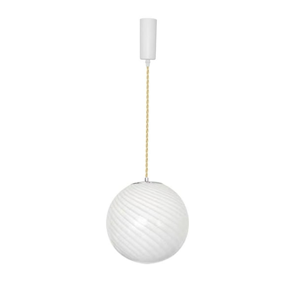 KAYYELAMP J-Type Track Lamp White Glass Ball Shade 3.2 Ft Adjusted Cord Modern Pendant Light for Home Kitchen Farmhouse 1-Pack(No Bulb, Track)