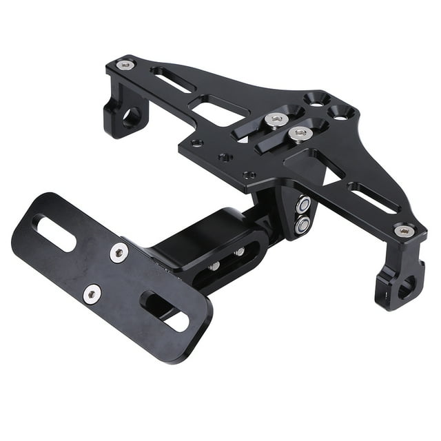 LAFGUR Motorcycle License Plate Frame With Light,Motorcycle Adjustable Aluminum License Number Plate Frame Holder Bracket With Light