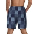thumbnail image 4 of Daiia Blue Gingham Buffalo Check Mens Swim Trunks Swim Shorts Quick Dry Swim Shorts with Mesh Lining Pockets-XX-Large, 4 of 9