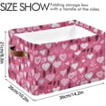 thumbnail image 3 of Coolnut Love Heart Foldable Storage Basket for Shelves, Collapsible Sturdy Storage Bin with Handles, Canvas Storage Cube for Organizing Closet 2PC Home Decor, 3 of 7