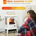 thumbnail image 4 of HOMCOM 23" Electric Infrared Fireplace Stove, Freestanding Fire Place Heater with Realistic Log Flame, Adjustable Temperature, Timer, 1000W/1500W, White, 4 of 4