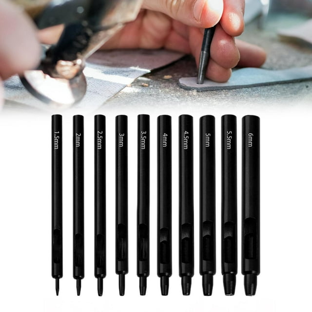 Perforadora hueca redonda BLESIY de acero 1,5mm-6mm para cuero papel y álbum de recortes