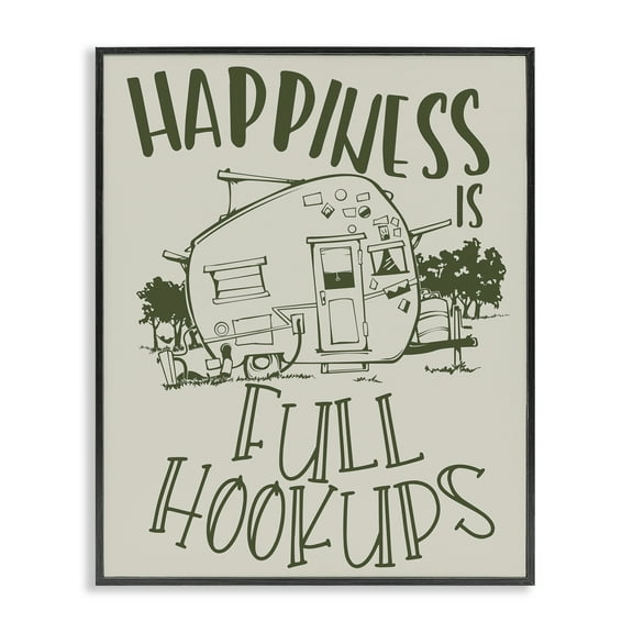 Stupell Industries Full Hookups Camping Landscape Painting Black Framed Art Print Wall Art, 11 x 14