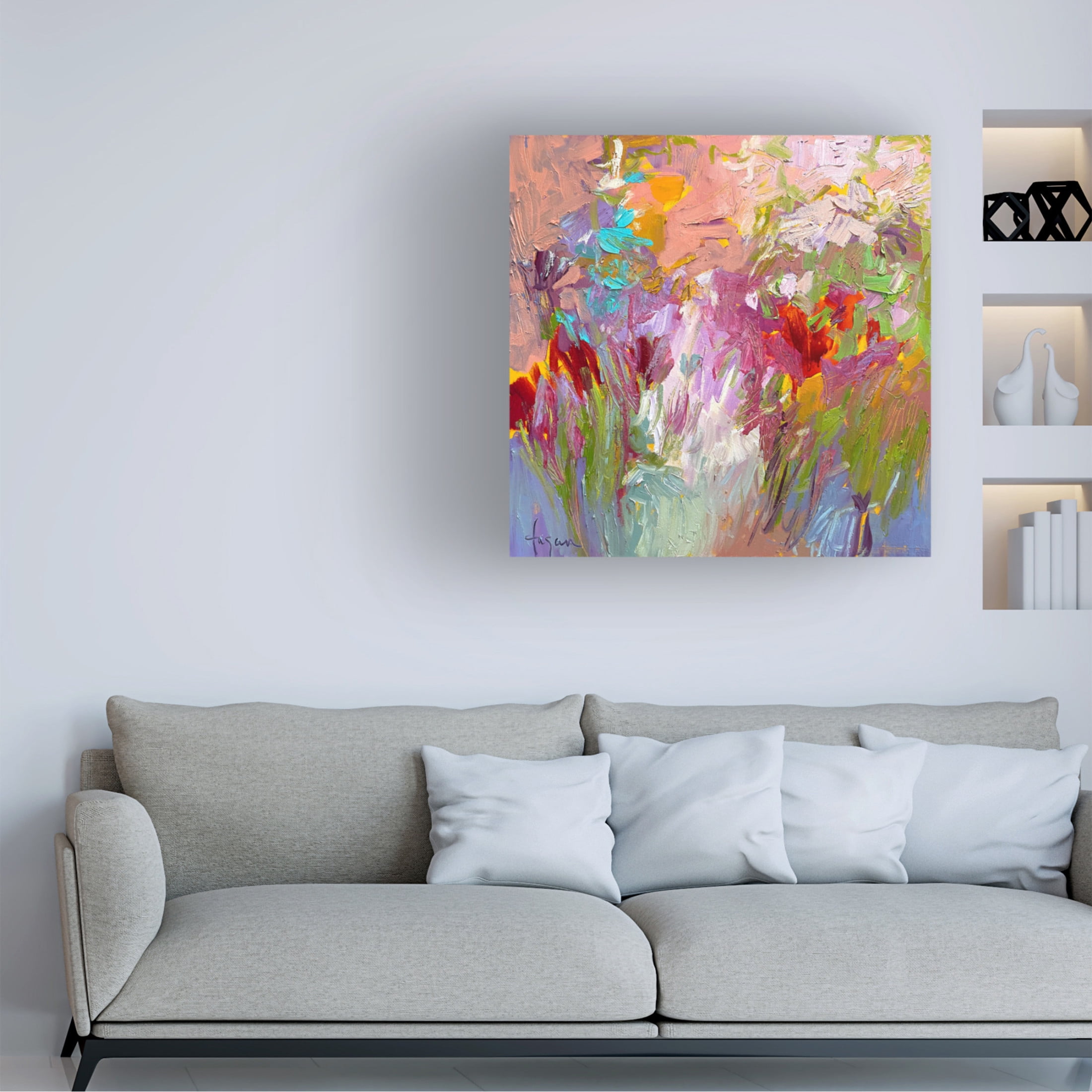 Canvas Wall Art - Dorothy Fagan 'Singing In My Heart' Wall Art for Living Room, Bedroom, or Office Décor by Trademark Fine Art - 18 x 18 Inches
