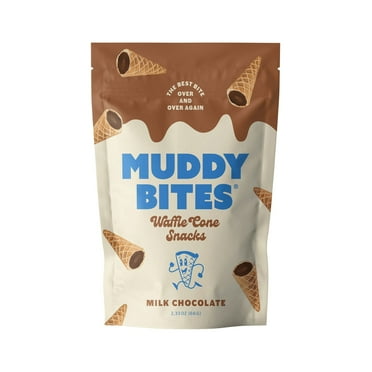 Muddy Bites 2.33 oz Milk Chocolate Waffle Cone Snacks,