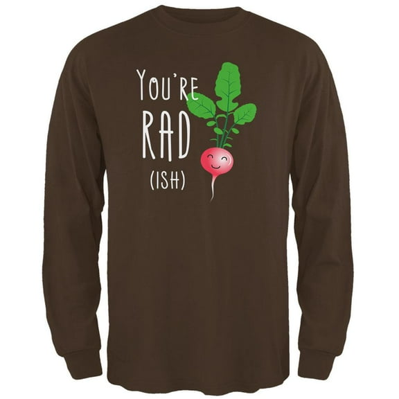 Vegetable Radish You're Rad-ish Mens Long Sleeve T Shirt Brown 2XL