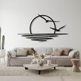 thumbnail image 1 of Sunrise metal wall decor, sun and seagull wall decor, metal wall decor, abstract sunset home decor, 1 of 5