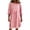 #0105-Pink, variant on Uootdi Linen Dresses for Women Crew Neck 3/4 Sleeve Pocket Dresses Loose Flowy Casual Midi Dresses Summer Daily Wear Gift