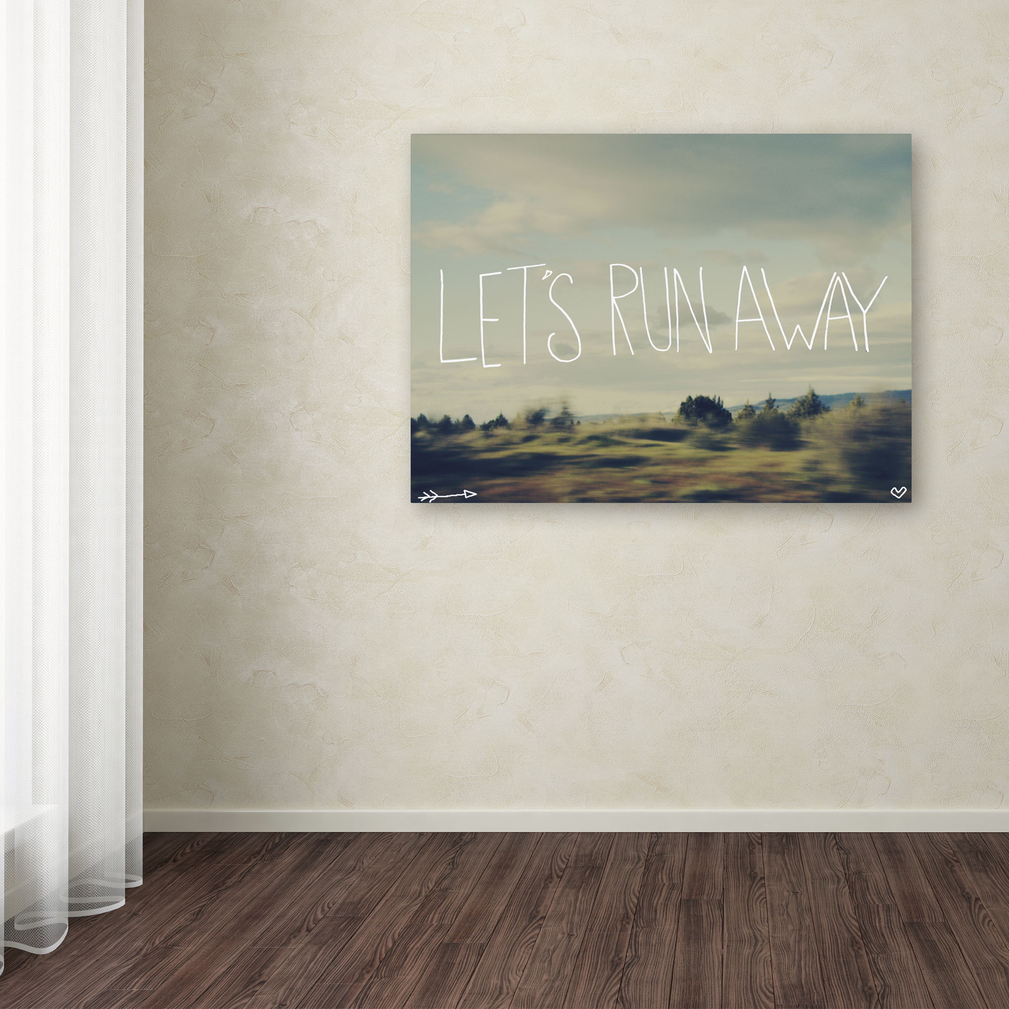 Trademark Fine Art 'Let's Run Away' Canvas Art by Leah Flores