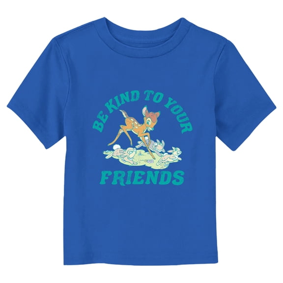 Toddler's Bambi Be Kind to Your Friends Graphic Tee Royal Blue 4T