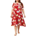 thumbnail image 1 of Vestido de tumbona para mujer, camisones sueltos de manga corta con estampado Floral, pijamas par Romacci Vestido, 1 of 7