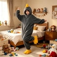 thumbnail image 4 of Wearable Blanket Hoodie With Slippers Oversized Flannel Bird Onesie For Adults Funny Loungewear Footwear Set, 4 of 5