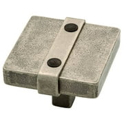 Liberty 65177PI Iron Craft Riveted Square Kitchen Cabinet Knob, 1-1/2 in, Tumbled Pewter