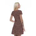 thumbnail image 2 of Women’s A Line Burgundy Summer Dress, Retro Triangle Arrangement, Cross Wrap V Neck, 6 Sizes, by Ambesonne, 2 of 2