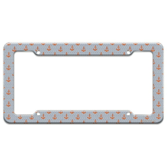 Anchors and Dots Sailing Pattern License Plate Tag Frame
