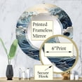 thumbnail image 3 of Designart "Furious Storm Over the Ocean I" Nautical & Beach Round Wall Mirror - Landscapes Oval Printed Decorative Oversized Mirror - Multiple Color Options, 3 of 4