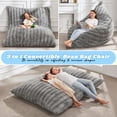 thumbnail image 2 of Hobestluk 3 in 1 Bean Bag Chair Giant Bean Bag Chairs for Adults with Ripple Cover Convertible Bean Bag Floor Cushion with Machine Washable Cover for Living Room (Ripple Grey), 2 of 7