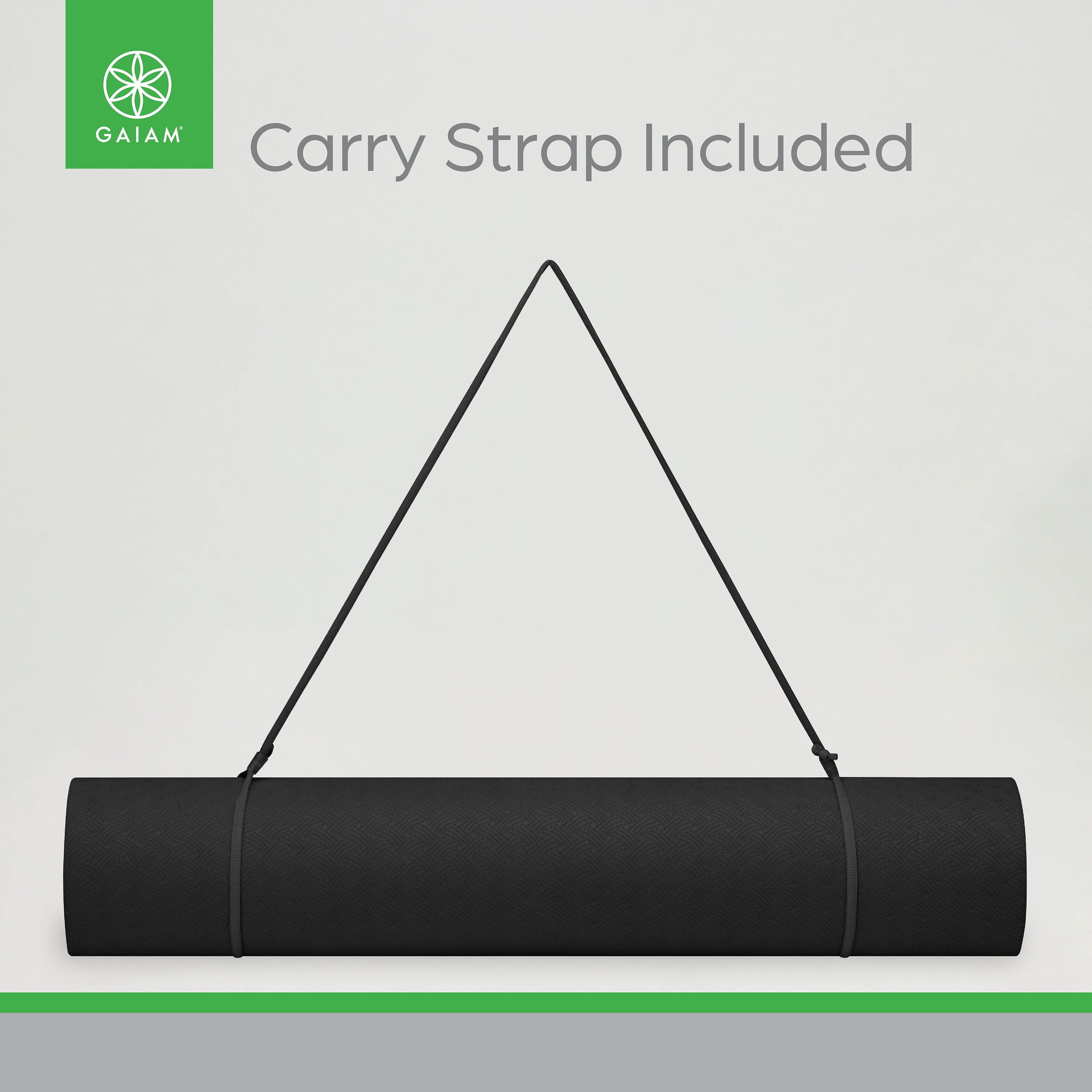 Gaiam Performance Yoga Mat, Made of Durable TPE, 23.5" x 68" x 6MM Thick, Black