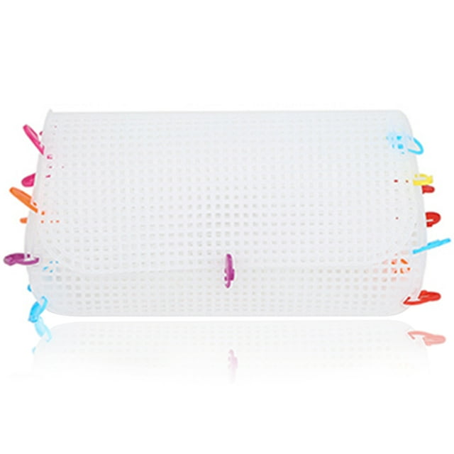 Advancent Bolso cruzado de tela de malla de plástico, bolso de mano, alfombra de rejilla, artesanía de hilo, accesorios para manualidades DIY, Artesanía Largo Advancent HA009115-03
