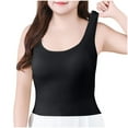 thumbnail image 5 of Posijego Women's Plus Size Tank Tops Blackless Sleeveless Shirts Basic Undershirts with Built-In Bra Padded, 5 of 7