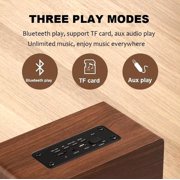 Retro Wooden Bluetooth Speaker, Wireless Dual 5W Loudspeakers 3D Surround Sound