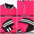 thumbnail image 5 of LittleSpring Toddler Girls Varsity Jacket Zip Up Bomber Jackets Outerwear Casual Classic Baseball Jacket Hot Pink 2T, 5 of 7