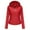 Red, variant on Lovskoo 2024 Women's Leather Jacket Long Sleeve Slim Fitting Zipper Detachable Hood Motorcycle Coat Black