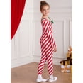 thumbnail image 3 of Aislor Kids Girls Christmas Striped Candy Cane Bodysuit Jumpsuit Performance Dancewear Size 6-16 Red 10, 3 of 7