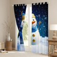 thumbnail image 4 of Feelyou Cartoon Blue Snowman Black Out Curtains, Dreamy Winter Snowflake Curtains Pack of 2 (42x63 Each), Happy New Year Bedroom Curtains, Black Out Curtains Decor, 4 of 7